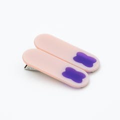 瓜生太郎 Taro Uryu Hair Clip ( 2pc set ) Violet & Peach Beige